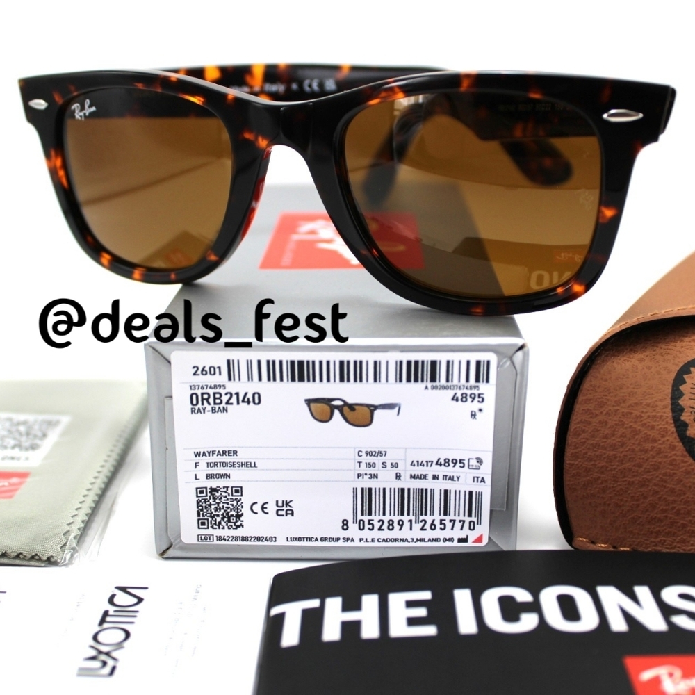 Model Display Ray-Ban Wayfarer Brown Tortoise RB2140 - Picture 3 of 16